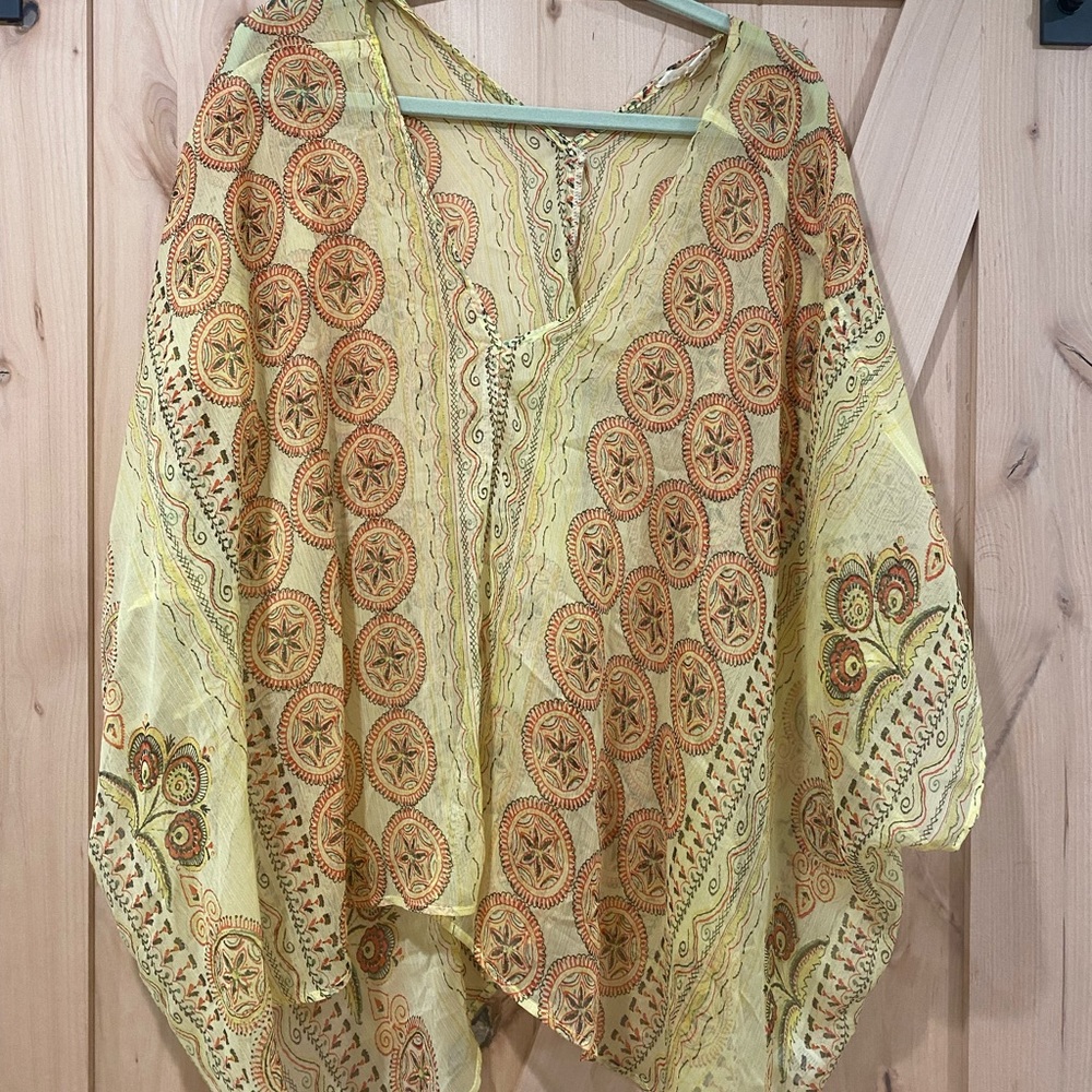 Love stitch yellow beach cover up